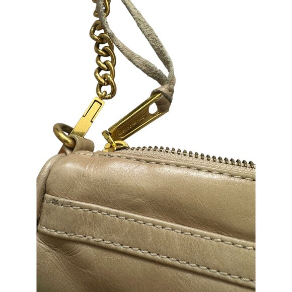 REBECCA MINKOFF Tan Gold Leather MAC Crossbody Bag - Picture 8 of 14